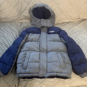 Kids Gray and Blue Puffer Jacket